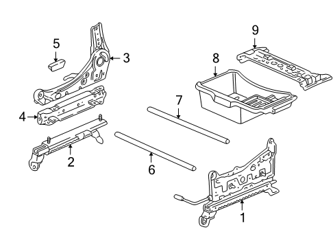 1997 Honda CR-V Tracks & Components Knob, L. Reclining *NH293L* (SEAGULL GRAY) Diagram for 81631-SR3-003ZQ