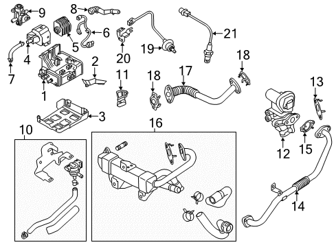 2021 Hyundai Ioniq Powertrain Control Pipe Assembly-EGR Diagram for 28420-03HA0
