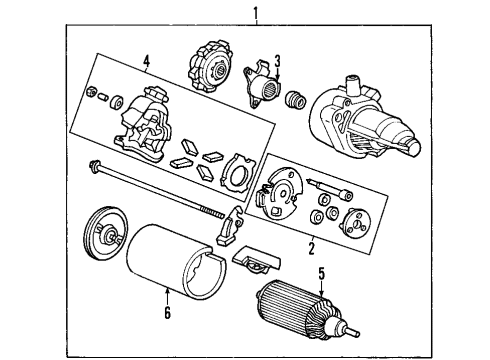 2004 Acura RSX Starter Gear Set, Reduction Diagram for 31220-PSA-J52