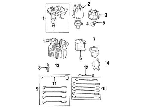 2000 Jeep Cherokee Ignition System Rotor-Distributor Diagram for 56027019