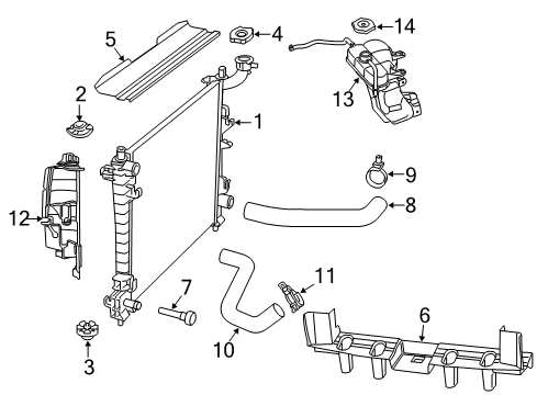 2017 Jeep Grand Cherokee Radiator & Components Hose-Radiator Outlet Diagram for 68244092AB