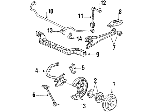 1987 Acura Legend Rear Brakes Piston Diagram for 43215-SD4-005