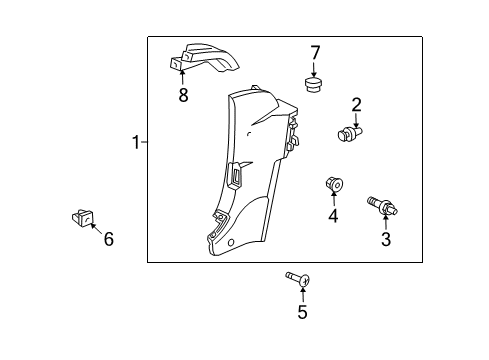 2009 Honda S2000 Interior Trim - Quarter Panels Garnish, R. RR. Side *NH167L* (GRAPHITE BLACK) Diagram for 84141-S2A-A51ZA