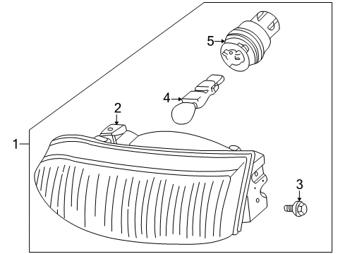 2001 Toyota Corolla Bulbs Lens & Housing Diagram for 81211-02040