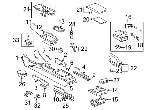 2001 Lexus IS300 Heated Seats Socket Assembly, Power Outlet Diagram for 85530-53010