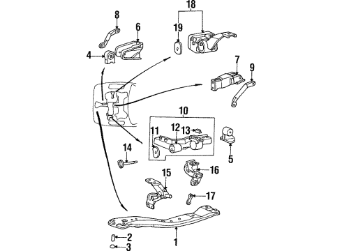 1998 Hyundai Sonata Engine & Trans Mounting Stay-Manual Transmission Diagram for 21626-33370