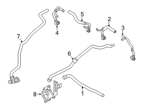 2018 BMW X6 Turbocharger Coolant Hose, Pump Flow Line Diagram for 11537848377