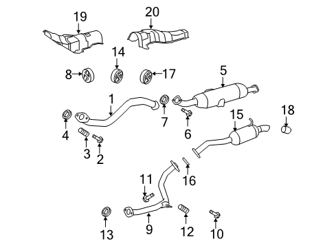 2012 Scion xB Exhaust Components Tailpipe Extension Diagram for 17408-31030