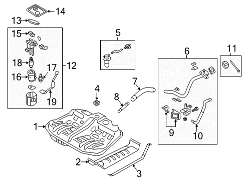 2015 Kia Cadenza Senders Filler Neck & Hose Assembly Diagram for 310303R500
