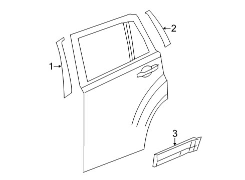 2017 Jeep Patriot Exterior Trim - Rear Door Molding-Rear Door Diagram for 5182578AB