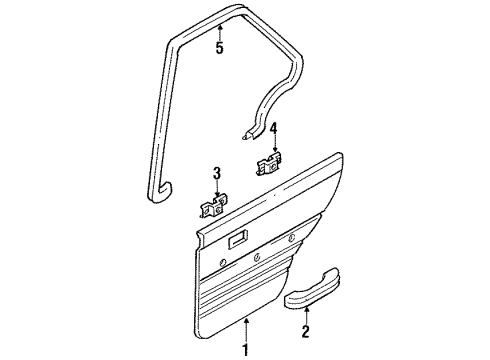 1988 Nissan Sentra Interior Trim - Rear Door Rear Door Armrest, Left Brown Diagram for 82941-52A00