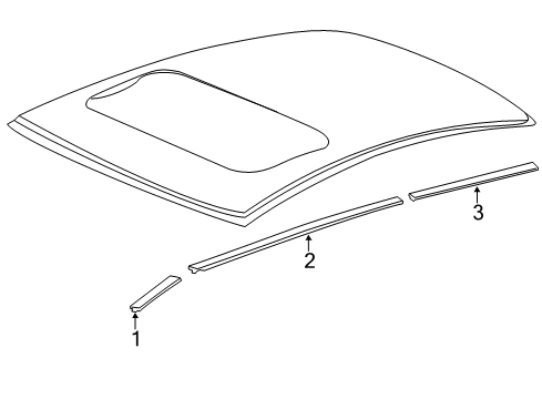 2011 Acura TSX Exterior Trim - Roof Molding Assembly Front R, Ro Diagram for 74306-TL4-G00