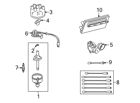 1996 Dodge B2500 Distributor Engine Controller Module Diagram for R4886903