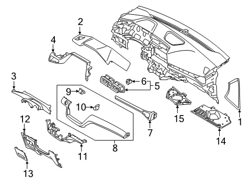 2022 Hyundai Ioniq Instrument Panel Cover Assembly-Crash Pad Side RH Diagram for 84766-G2000-T9Y