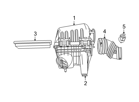 2009 Chrysler Town & Country Powertrain Control Air Cleaner Hose Diagram for 4809871AC