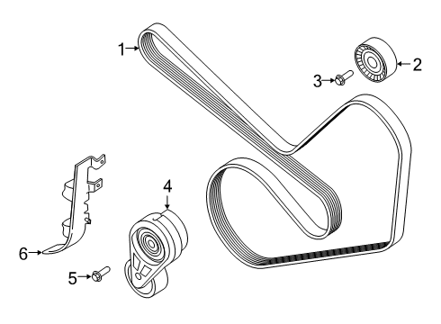 2020 Alfa Romeo Stelvio Belts & Pulleys Bolt-HEXAGON FLANGE Head Diagram for 6509090AA