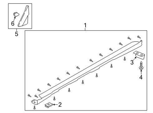 2021 Hyundai Kona Electric Exterior Trim - Pillars Garnish Assembly-Delta LH Diagram for 86180-J9000