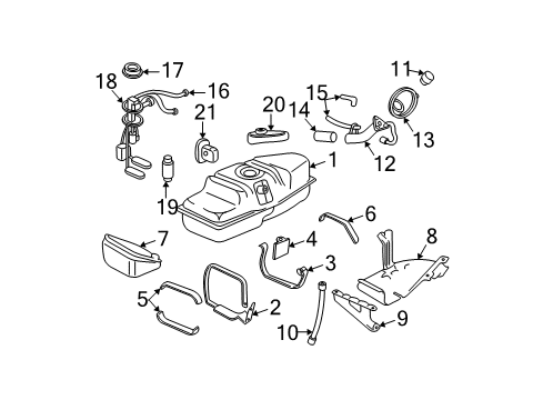 1996 Chevrolet S10 Fuel System Components Module Seal Diagram for 25027014