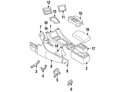 1994 Dodge Stealth Center Console Cover-GEARSHIFT Lever Diagram for MB958413