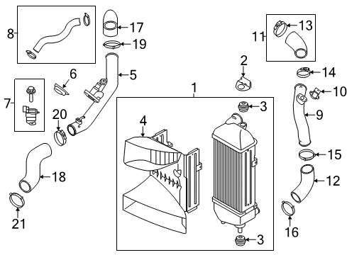 2014 Hyundai Santa Fe Sport Powertrain Control Hose-INTERCOOLER Outlet (B) Diagram for 28288-2G300