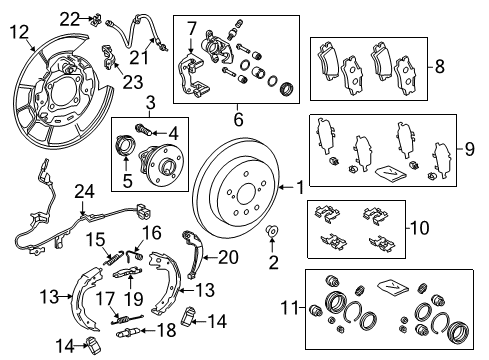 2018 Toyota Camry Brake Components Front Disc Brake Pad Kit Diagram for 04465-33480