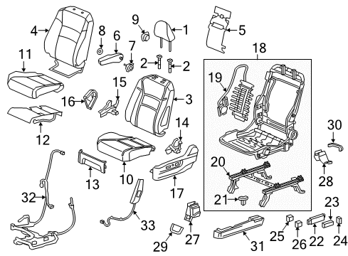 2017 Honda Ridgeline Driver Seat Components Cover, L. FR. Seat Foot (Inner) *NH900L* (RR) (DEEP BLACK) Diagram for 81506-TG7-A31ZA