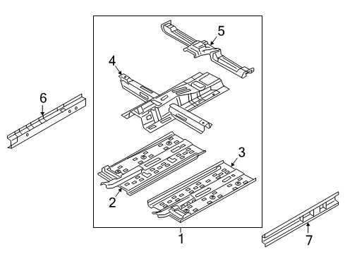 2019 Hyundai Elantra Pillars, Rocker & Floor - Floor & Rails Panel Assembly-Floor, Center Diagram for 65100-F3000