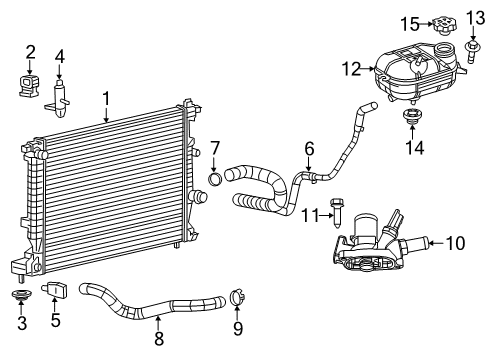 2015 Dodge Dart Radiator & Components Hose-Radiator Inlet Diagram for 55111474AB