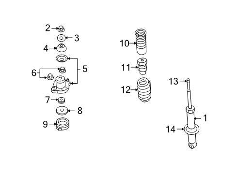 2012 Jeep Compass Struts & Components - Rear Rear Coil Spring Diagram for 5168171AA