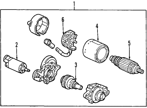 1997 Acura CL Starter Starter Motor Assembly (Sm-44201) (Mitsuba) Diagram for 31200-P8A-A01