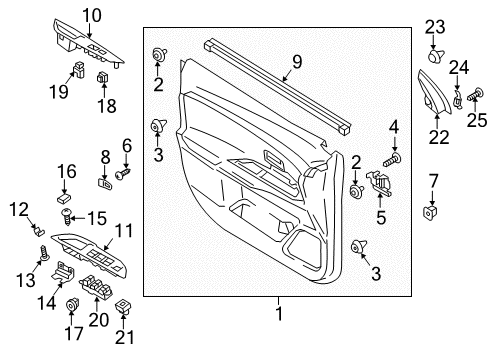 2014 Mitsubishi Outlander Front Door Screw-Trim Diagram for MS450153