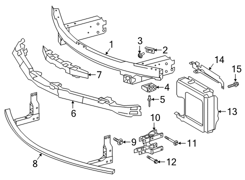 2022 Toyota GR Supra Bumper & Components - Front Impact Bar Bracket Diagram for 52115-WAA01