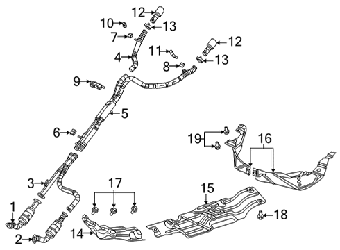 2021 Ram 1500 Exhaust Components HEAT Diagram for 68453281AF