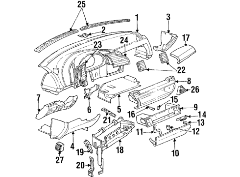 1992 BMW 325i Instrument Panel Catch Diagram for 51161960739