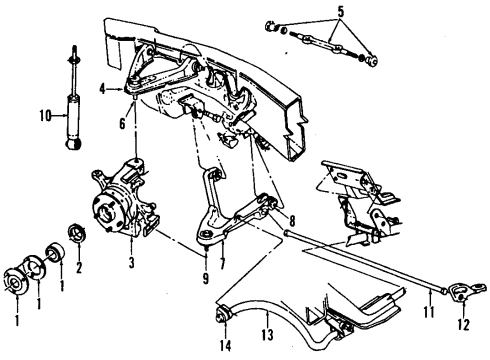 1994 Dodge Dakota Front Suspension Components, Lower Control Arm, Upper Control Arm, Stabilizer Bar BUSHING-SWAY ELIMINATOR Diagram for 52038064