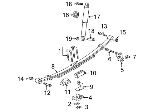 2021 Chevrolet Silverado 1500 Rear Suspension U-Bolt Diagram for 11547631