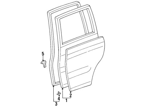 1996 Lexus LX450 Rear Door Panel Sub-Assy, Rear Door, LH Diagram for 67004-60130