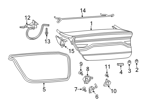 2013 Dodge Dart Trunk Lid Panel-Close Out Diagram for 68170804AB