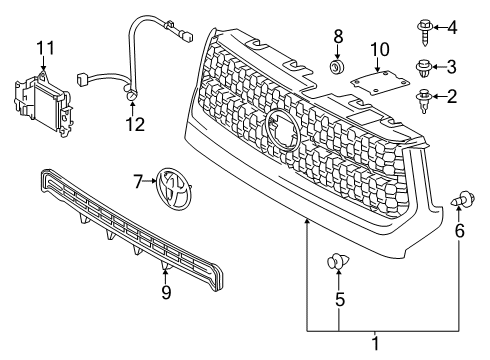 2019 Toyota Tundra Cruise Control System Sensor Diagram for 88210-0C010