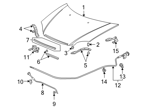 2003 Honda Civic Hood & Components Nut, Side Protector Diagram for 75307-SN7-000