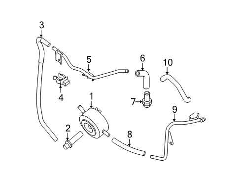 2013 Nissan Frontier Oil Cooler Pipe - Water, Oil Cooler Diagram for 14053-9BF0B