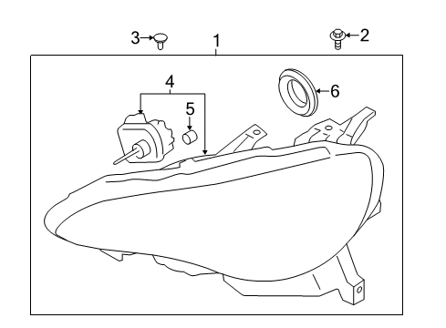 2020 Toyota 86 Headlamps Lens & Housing Diagram for SU003-08046