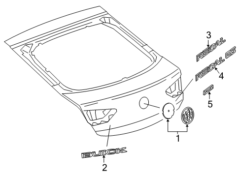 2020 Buick Regal Sportback Exterior Trim - Lift Gate PUSHBUTTON ASM-L/GATE O/S HDL *BLACK Diagram for 39130412