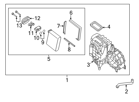 2015 Infiniti QX60 Auxiliary Heater & A/C Packing-Outlet Vent Diagram for 27417-3KA0A