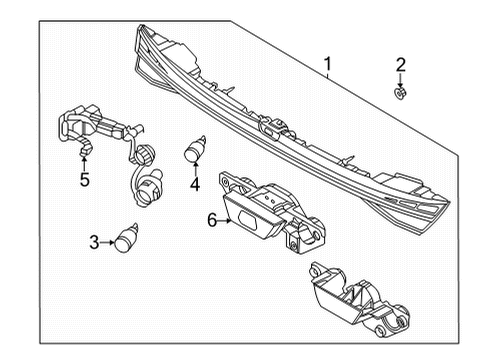 2021 Hyundai Elantra Backup Lamps Lamp Assembly-Center GARNISH Diagram for 92409-AB000