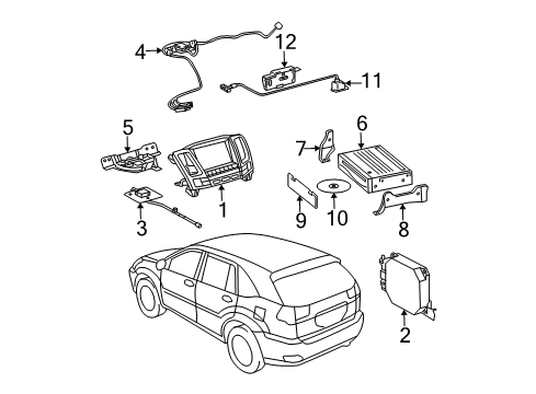 2005 Lexus RX330 Navigation System Bracket, Disc Player Diagram for 86274-48090