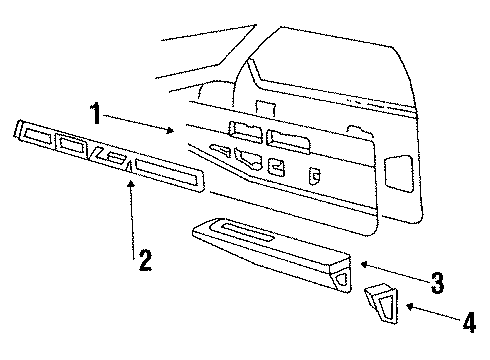 1986 Oldsmobile 98 Interior Trim Armrest Asm Front Door Medium Dkgray Diagram for 20669684