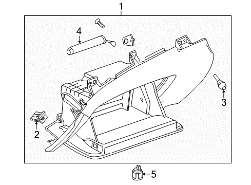 2015 GMC Yukon XL Glove Box Strut Diagram for 22928924