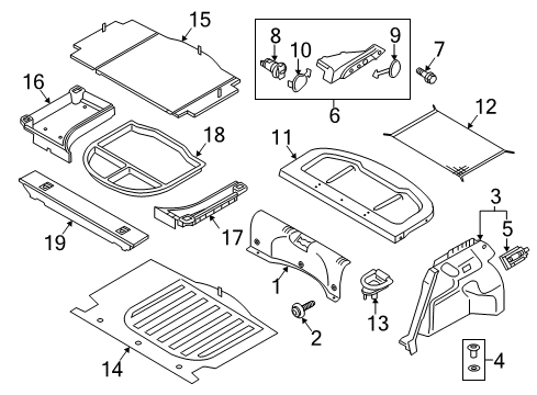 2013 Hyundai Elantra GT Interior Trim - Rear Body Hook Assembly-Luggage Net Diagram for 85795-A5000