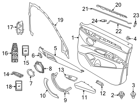 2018 BMW X2 Front Door Switch, Central Locking System, Right Diagram for 61319320642